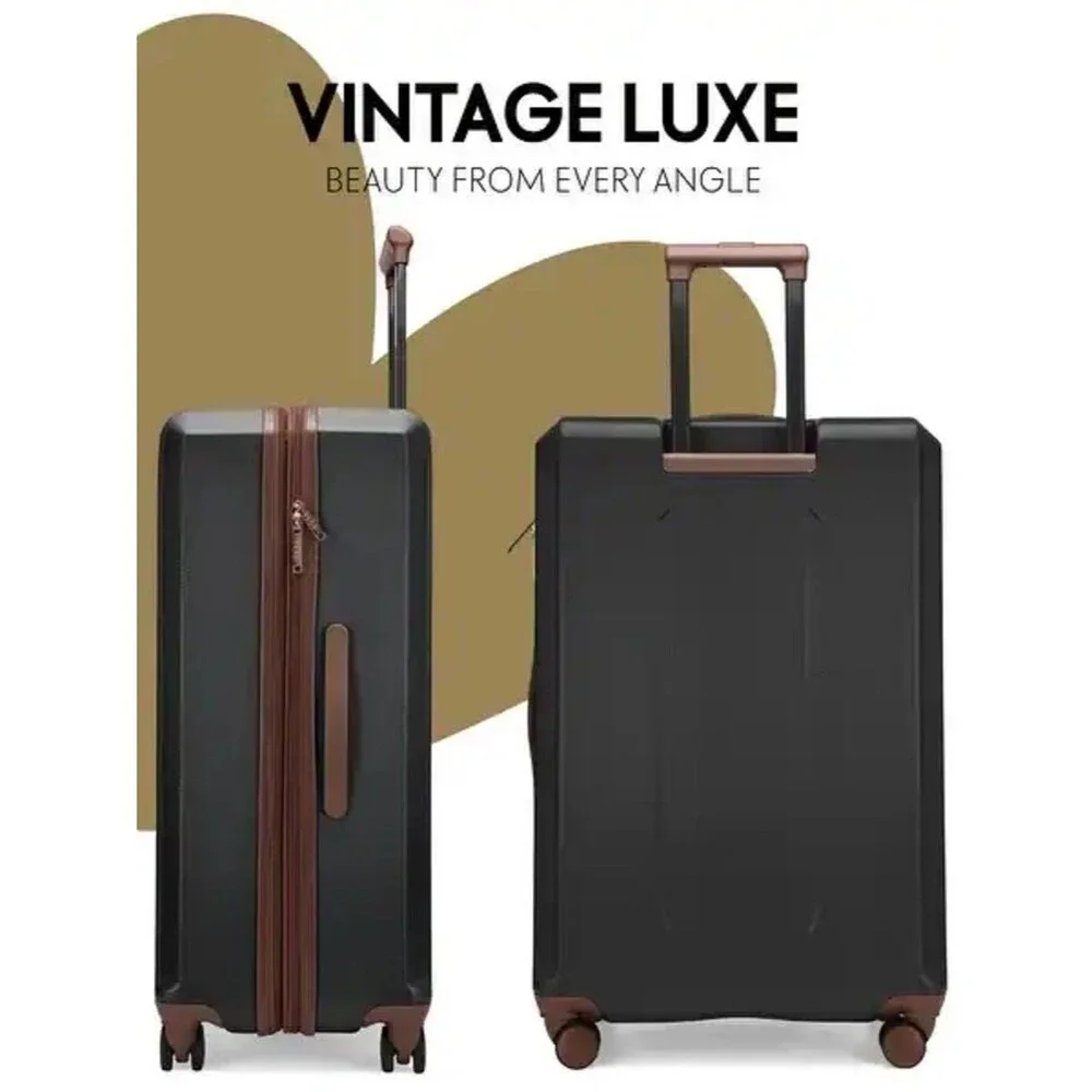 Elle Luxe Journey 1 Piece Expandable Retro Spinner Rolling check in Luggage